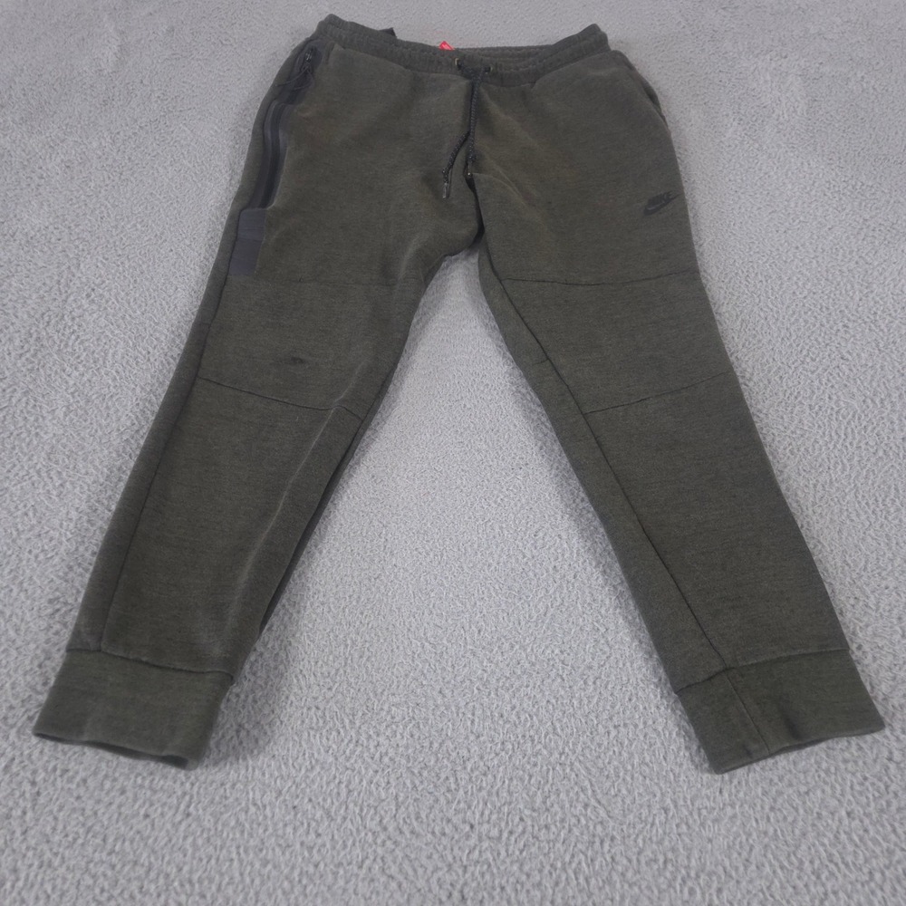 Nike Pants Men Large Green Joggers Tech Fleece Tapered Leg Zip Pocket Sweatpants